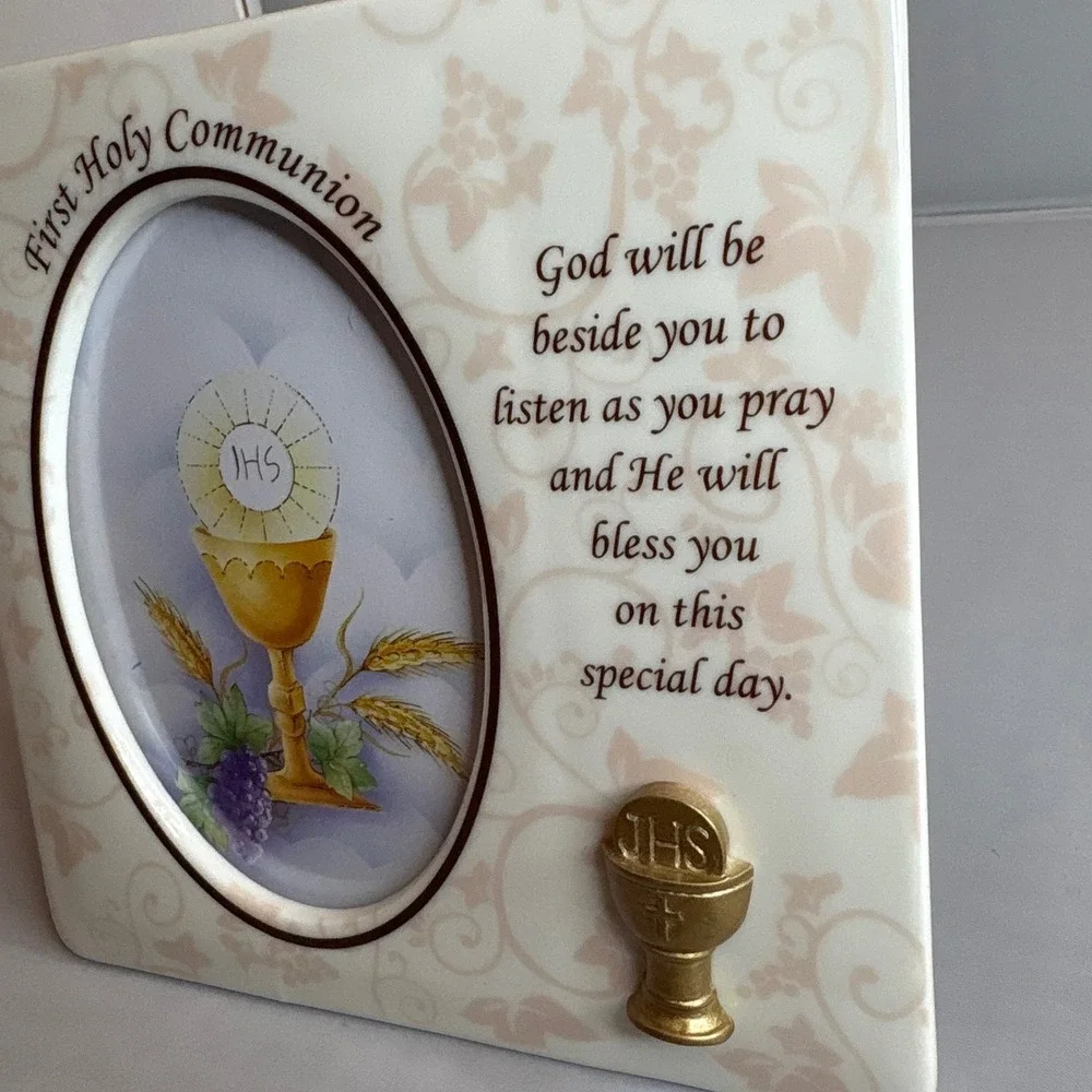 First‎ Holy Communion Photo Frame with Inspirational Verse Religious Gift
